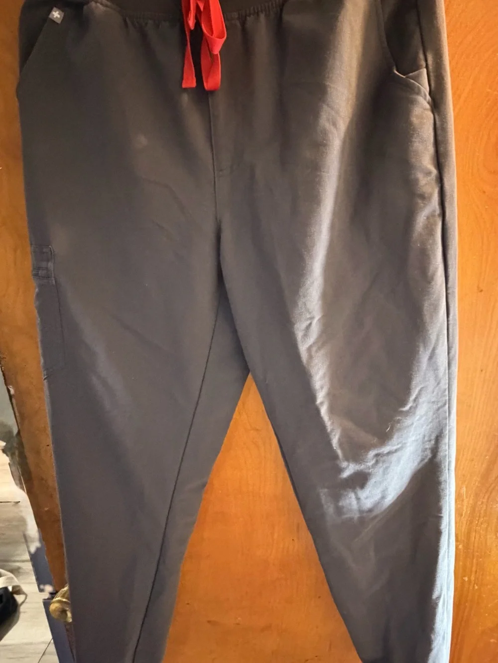 Figs Men's Charcoal Joggers with Red Drawstring